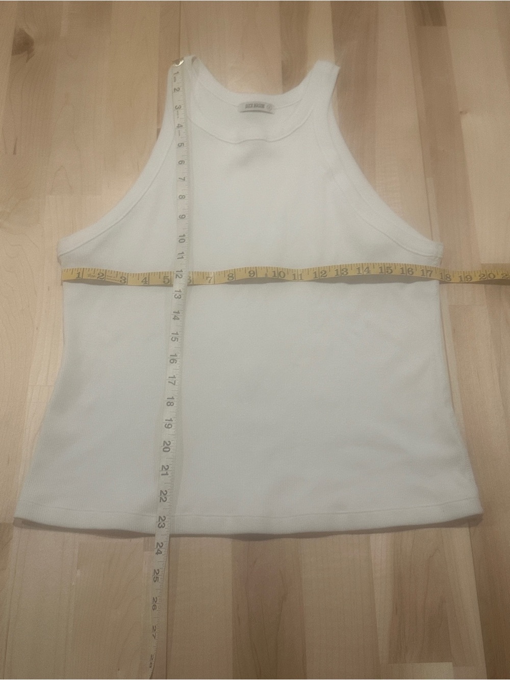 Buck Mason Cream Ribbed High Neck Tank